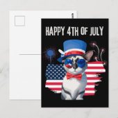 Gelukkige 4th van Juli kat Briefkaart (Voorkant / Achterkant)