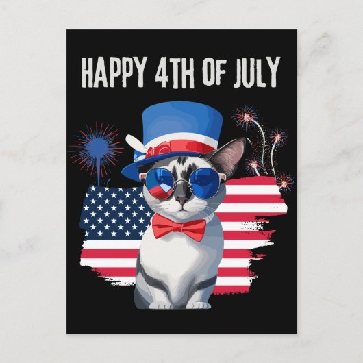 Gelukkige 4th van Juli kat Briefkaart (Voorkant)