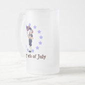 Gelukkige 4th van Juli  Kunst Matglas Bierpul (Voorkant links)