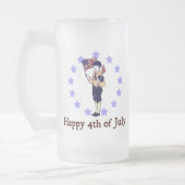 Gelukkige 4th van Juli  Kunst Matglas Bierpul (Links)