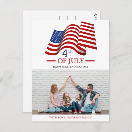 Gelukkige 4th van Juli Onafhankelijkheidsdag Ameri Briefkaart (Voorkant / Achterkant)