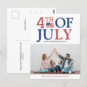 Gelukkige 4th van Juli Onafhankelijkheidsdag Ameri Briefkaart