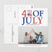 Gelukkige 4th van Juli Onafhankelijkheidsdag Ameri Briefkaart (Voorkant / Achterkant)