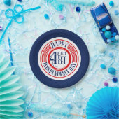 Gelukkige 4th van Juli Onafhankelijkheidsdag Badge Papieren Bordje (Feest)