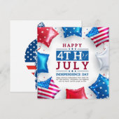 Gelukkige 4th van juli onafhankelijkheidsdag bedankkaart (Voorkant / Achterkant)