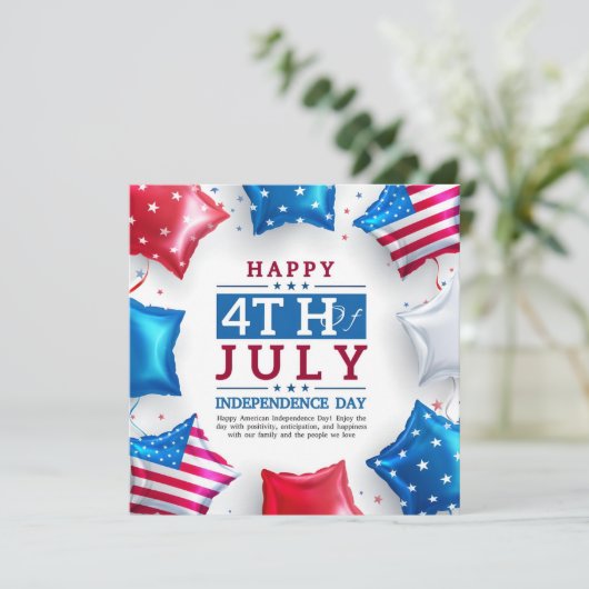 Gelukkige 4th van juli onafhankelijkheidsdag bedankkaart (Staand voorkant)