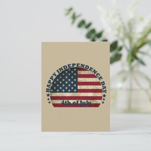 Gelukkige 4th van juli onafhankelijkheidsdag briefkaart (Staand voorkant)