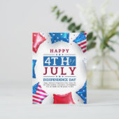 Gelukkige 4th van juli onafhankelijkheidsdag briefkaart (Staand voorkant)