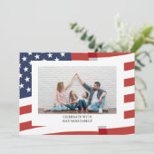 Gelukkige 4th van Juli Onafhankelijkheidsdag Foto Feestdagenkaart (Staand voorkant)