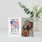 Gelukkige 4th van Juli Onafhankelijkheidsdag Foto Feestdagenkaart (Staand voorkant)