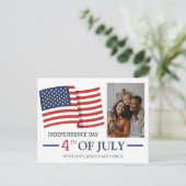 Gelukkige 4th van Juli Onafhankelijkheidsdag Foto Feestdagenkaart (Staand voorkant)
