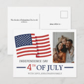 Gelukkige 4th van Juli Onafhankelijkheidsdag Foto Feestdagenkaart (Voorkant / Achterkant)