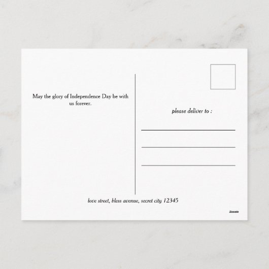 Gelukkige 4th van Juli Onafhankelijkheidsdag Foto Feestdagenkaart (Achterkant)