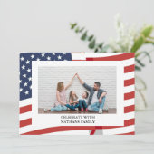 Gelukkige 4th van Juli Onafhankelijkheidsdag Foto Feestdagenkaart (Staand voorkant)