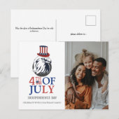 Gelukkige 4th van Juli Onafhankelijkheidsdag Foto Feestdagenkaart (Voorkant / Achterkant)
