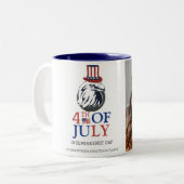 Gelukkige 4th van Juli Onafhankelijkheidsdag Foto Tweekleurige Koffiemok (Voorkant links)