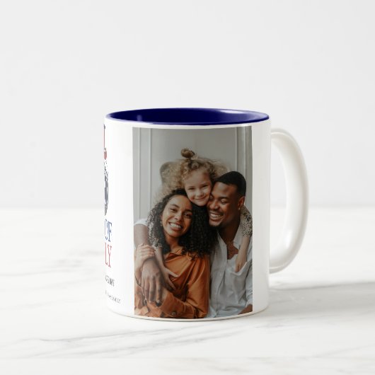 Gelukkige 4th van Juli Onafhankelijkheidsdag Foto Tweekleurige Koffiemok (Voorkant rechts)