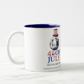 Gelukkige 4th van Juli Onafhankelijkheidsdag Foto Tweekleurige Koffiemok (Links)