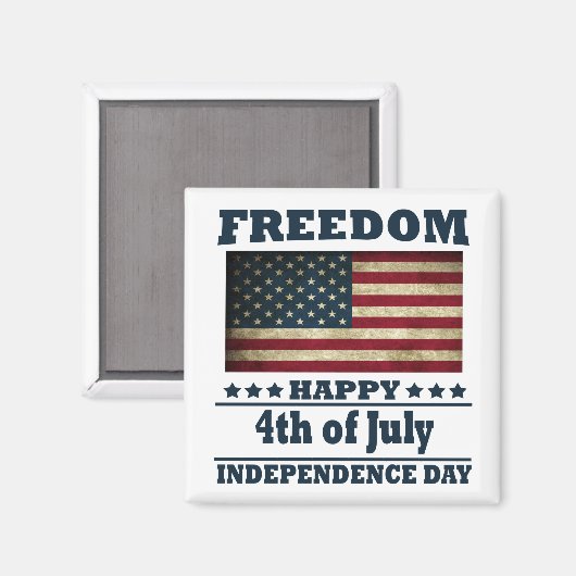 Gelukkige 4th van juli onafhankelijkheidsdag magneet (Voorkant / Achterkant)