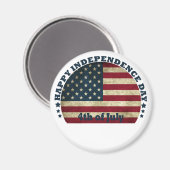 Gelukkige 4th van juli onafhankelijkheidsdag magneet (Voorkant / Achterkant)
