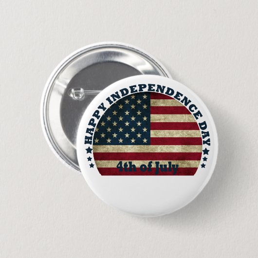 Gelukkige 4th van juli onafhankelijkheidsdag ronde button 5,7 cm (Voorkant /achterkant)