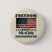 Gelukkige 4th van juli onafhankelijkheidsdag ronde button 5,7 cm (Voorkant)