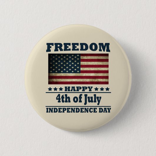 Gelukkige 4th van juli onafhankelijkheidsdag ronde button 5,7 cm (Voorkant)