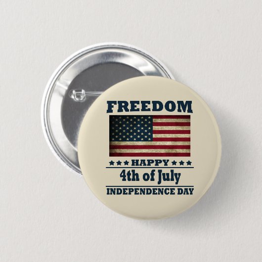Gelukkige 4th van juli onafhankelijkheidsdag ronde button 5,7 cm (Voorkant /achterkant)