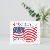 Gelukkige 4th van Juli Onafhankelijkheidsdag Rood  Briefkaart (Staand voorkant)