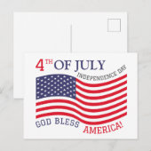 Gelukkige 4th van Juli Onafhankelijkheidsdag Rood  Briefkaart (Voorkant / Achterkant)