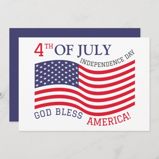 Gelukkige 4th van Juli Onafhankelijkheidsdag Rood  Feestdagenkaart (Voorkant / Achterkant)