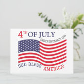 Gelukkige 4th van Juli Onafhankelijkheidsdag Rood  Feestdagenkaart (Staand voorkant)