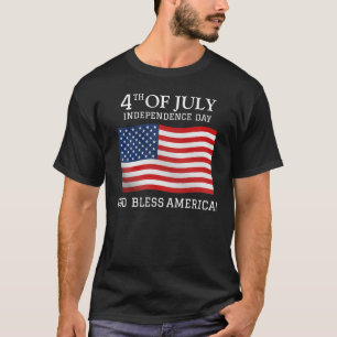 Gelukkige 4th van Juli Onafhankelijkheidsdag Rood T-shirt