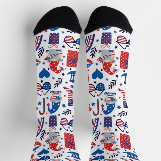 Gelukkige 4th van Juli Onafhankelijkheidsdag Symbo Sokken (Top)