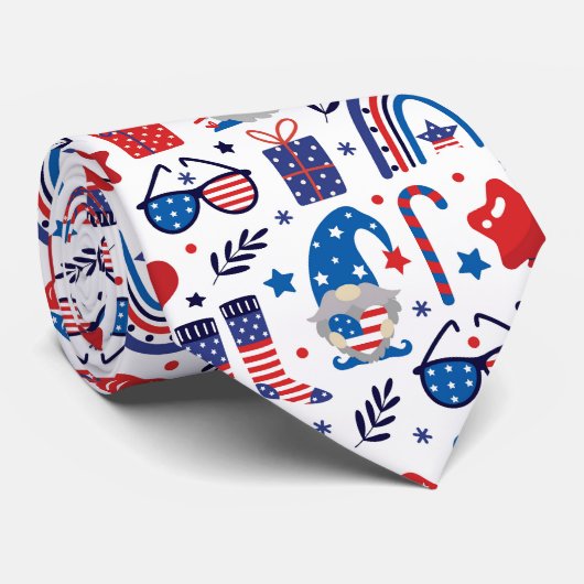 Gelukkige 4th van Juli Onafhankelijkheidsdag Symbo Stropdas (Opgerold)