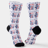 Gelukkige 4th van Juli Onafhankelijkheidsdag Tekst Sokken (Gebogen)