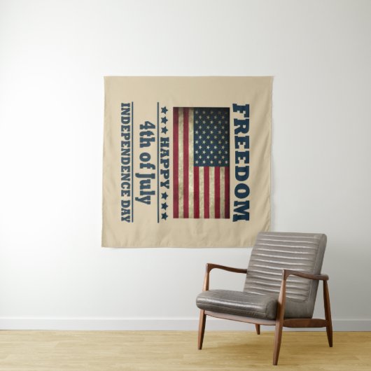 Gelukkige 4th van juli onafhankelijkheidsdag wandkleed (In Situ (horizontaal))
