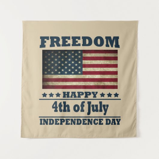 Gelukkige 4th van juli onafhankelijkheidsdag wandkleed (Voorkant)