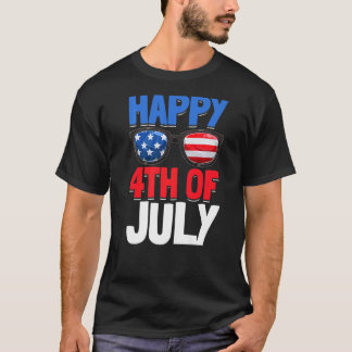 Gelukkige 4th van Juli Partij Amerikaanse Vlag Pat T-shirt