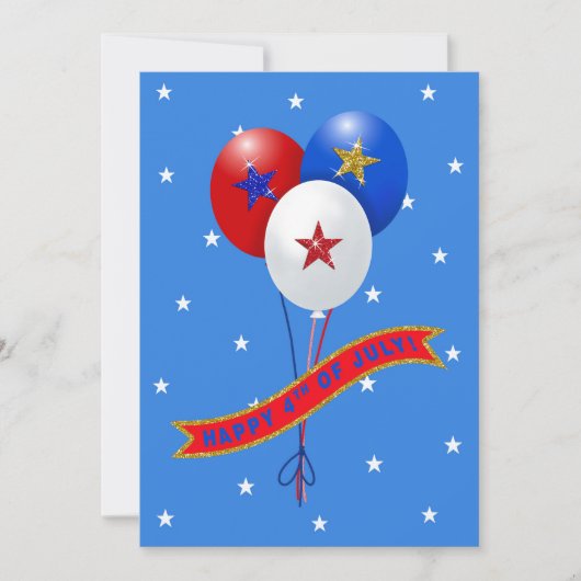 Gelukkige 4th van Juli Patriottische Ballonnen aan (Voorkant)