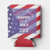Gelukkige 4th van juli Patriottische Familie BBQ Blikjeskoeler (Achterkant)