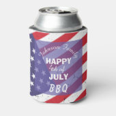 Gelukkige 4th van juli Patriottische Familie BBQ Blikjeskoeler (Blikje Achterkant)