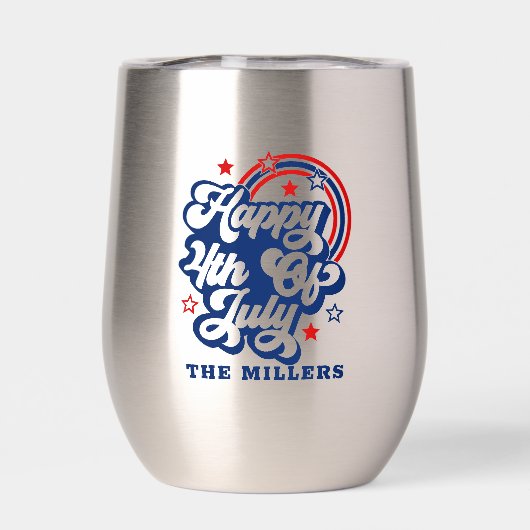 Gelukkige 4th van juli Patriottische Retro Typogra (Achterkant)