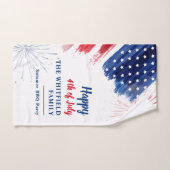 Gelukkige 4th van Juli Rood Wit Blauw Familie Part Handdoek (Handdoek)