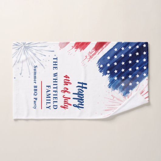 Gelukkige 4th van Juli Rood Wit Blauw Familie Part Handdoek (Handdoek)