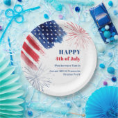 Gelukkige 4th van Juli Rood Wit en Blauw Zomerfees Papieren Bordje (Feest)
