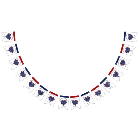 Gelukkige 4th van Juli Sterren en Strepen Hart Vlaggetjes (Alle)