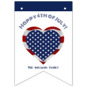 Gelukkige 4th van Juli Sterren en Strepen Hart Vlaggetjes (Tweede vlag)