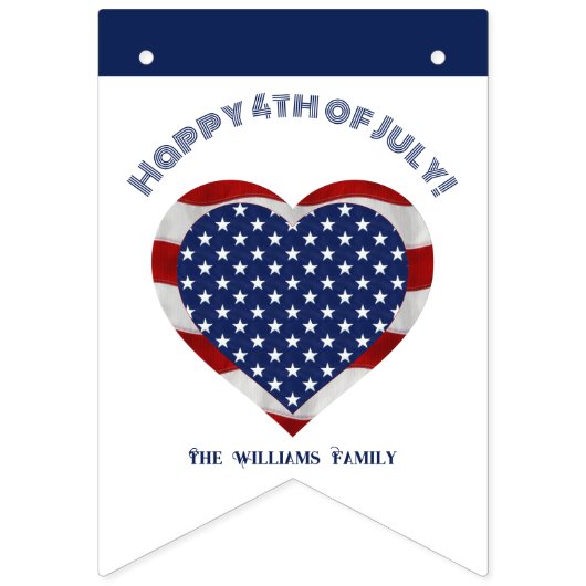 Gelukkige 4th van Juli Sterren en Strepen Hart Vlaggetjes (Tweede vlag)