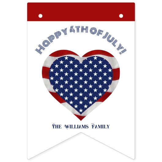 Gelukkige 4th van Juli Sterren en Strepen Hart Vlaggetjes (Eerste vlag)